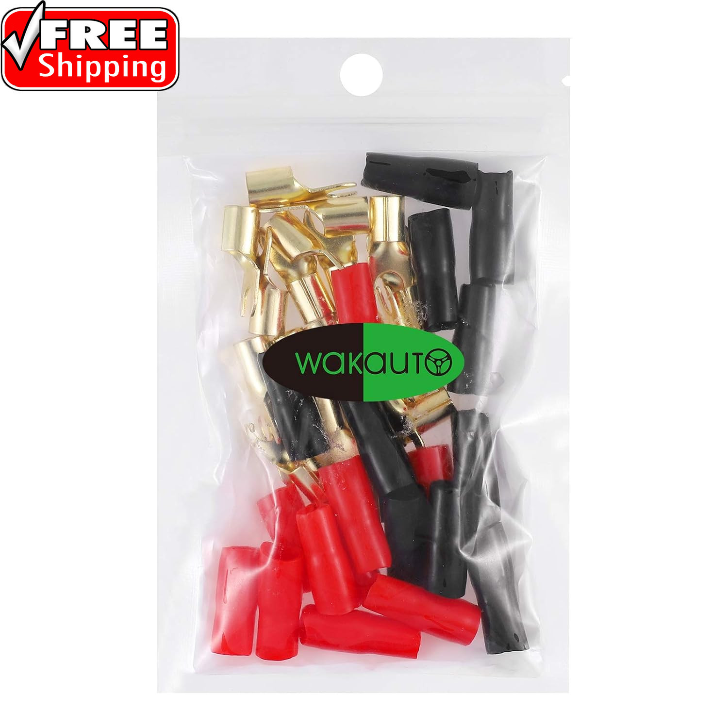 10 Pairs Copper Gold Plated 8 Gauge Strip Spade Terminal Spade Fork Adapters Con
