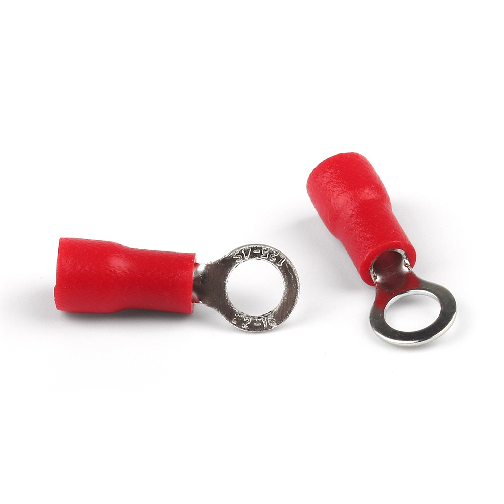 Red 22-16AWG #8 Cable Wire Crimp Connectors Ring Electrical Terminals 100PCS