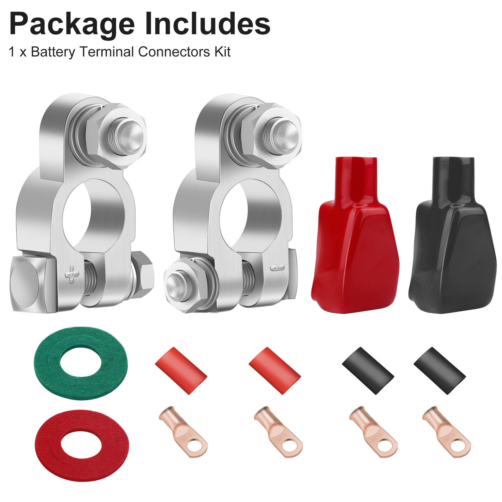 Battery Terminal Connectors Kit Heavy Duty Positive Negative for Auto Car Marine
