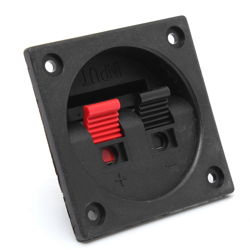 2/4x Subwoofer 2Wire Way Square Speaker Box Sub Push Spring Terminal Connectors