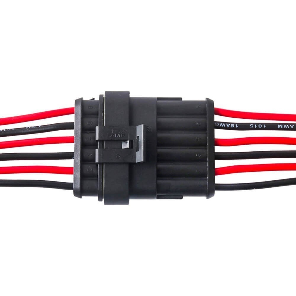 5 Sets Car Waterproof 6-Pin 6-Way Plug Sealed 18AWG Electrical Wire Connector US