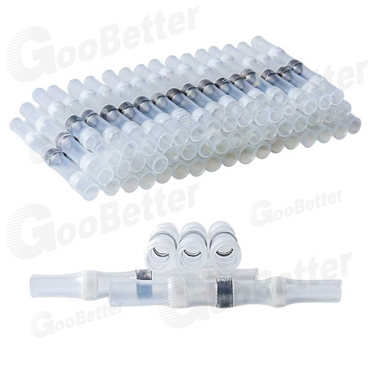 50pcs Solder Seal Sleeve Heat Shrink Butt Wire Connectors Terminals Waterproof