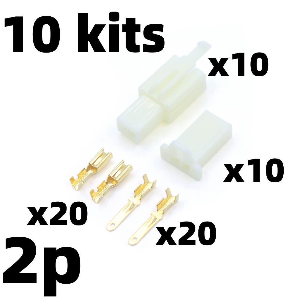 10sets Electrical wire Connector 2P 2.8mm Male Female Motorcycle terminal plug