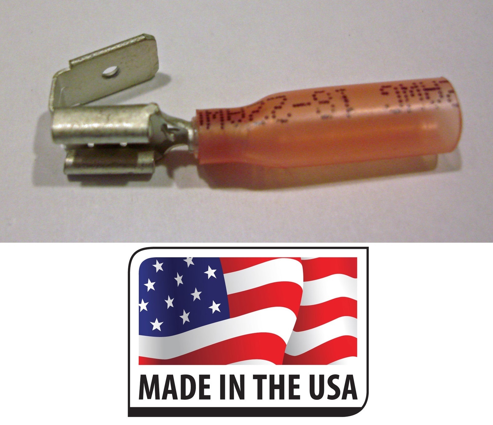 (25) 22-18 Piggyback RED 3M Heat Shrink Quick Disconnect Terminal Made In USA