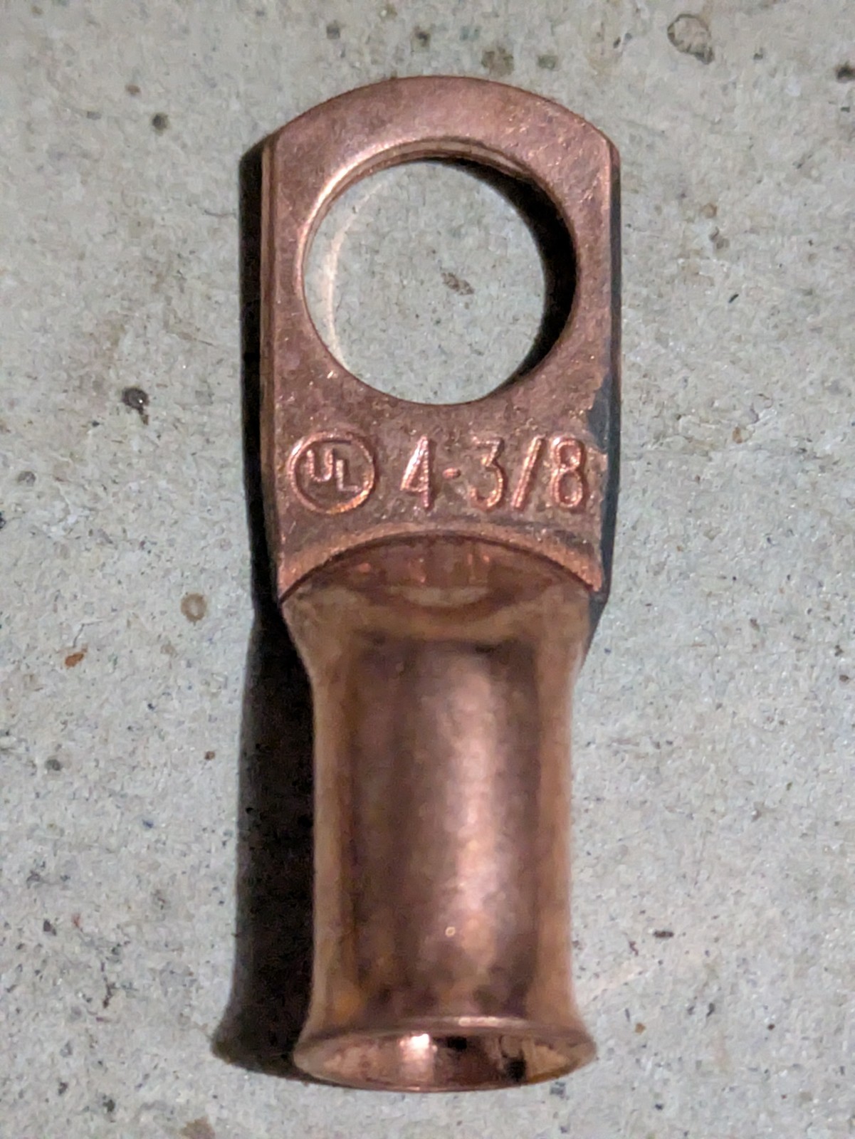 (50) 4 gauge Ring 3/8″ Hole Terminal BATTERY Lug Bare Copper Un-insulated AWG