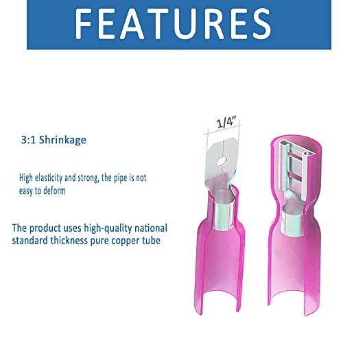 400pcs Heat Shrink Spade Connectors Electrical Spade Terminal Wire Connectors