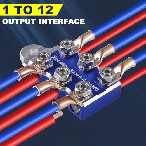 Heavy-Duty 12-Way Battery Terminal Connectors, 8AWG to 4/0 AWG Universal 12w
