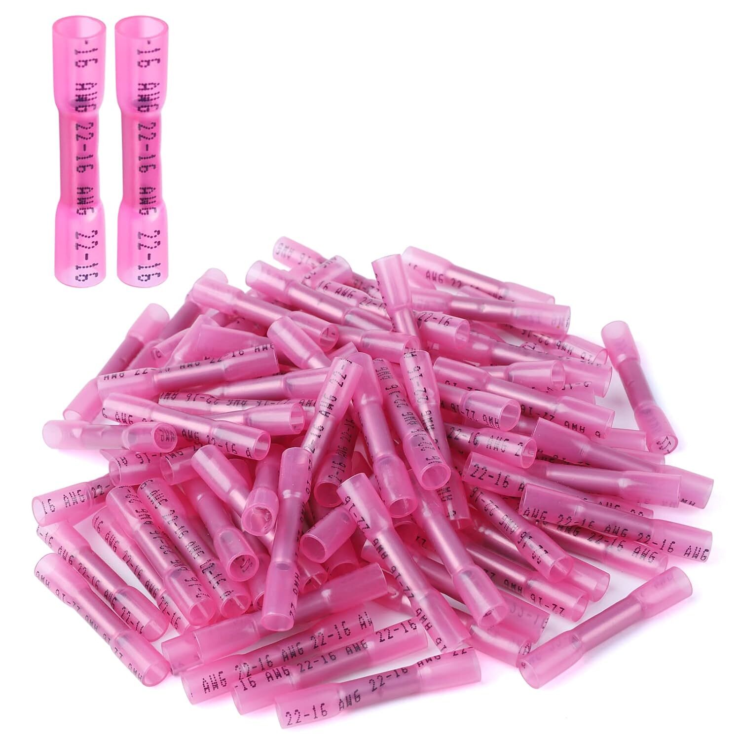 1000Pcs Terminals Blue 14-16AWG Heat Shrink Butt Wire Connectors Waterproof Seal