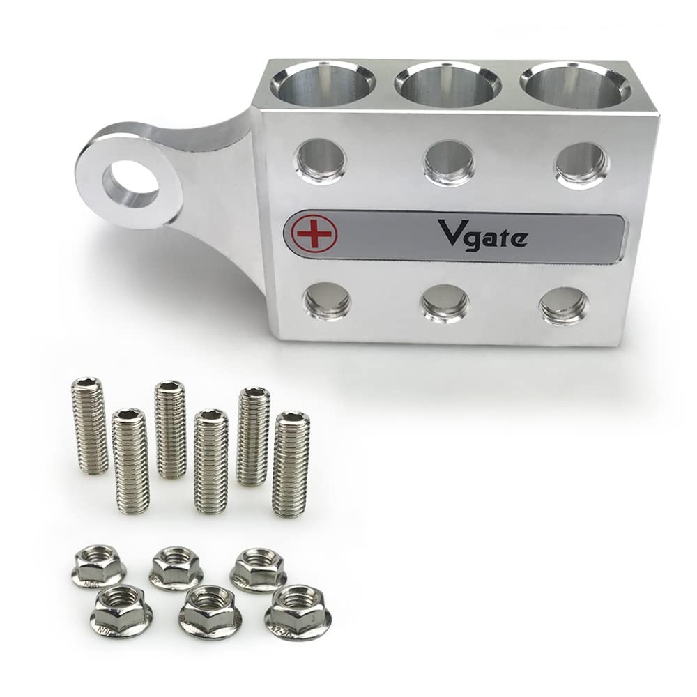 Vgate 12-Way Post Terminal Distribution Block Bus Bar, 8AWG up to 4/0XL AWG G…