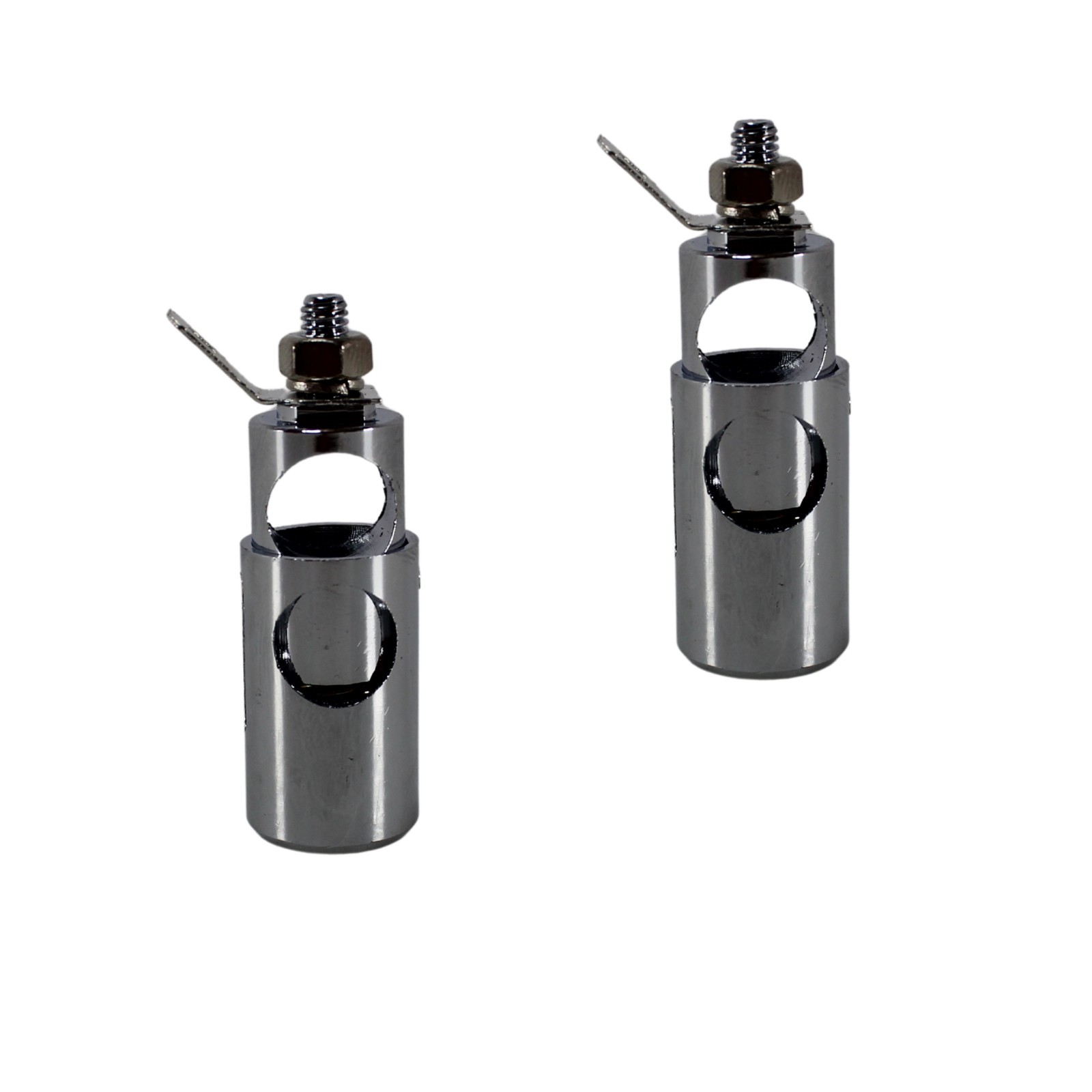 Big Jeff Audio Pair of 4 Gauge Brass/Nickel Plated Push Terminals