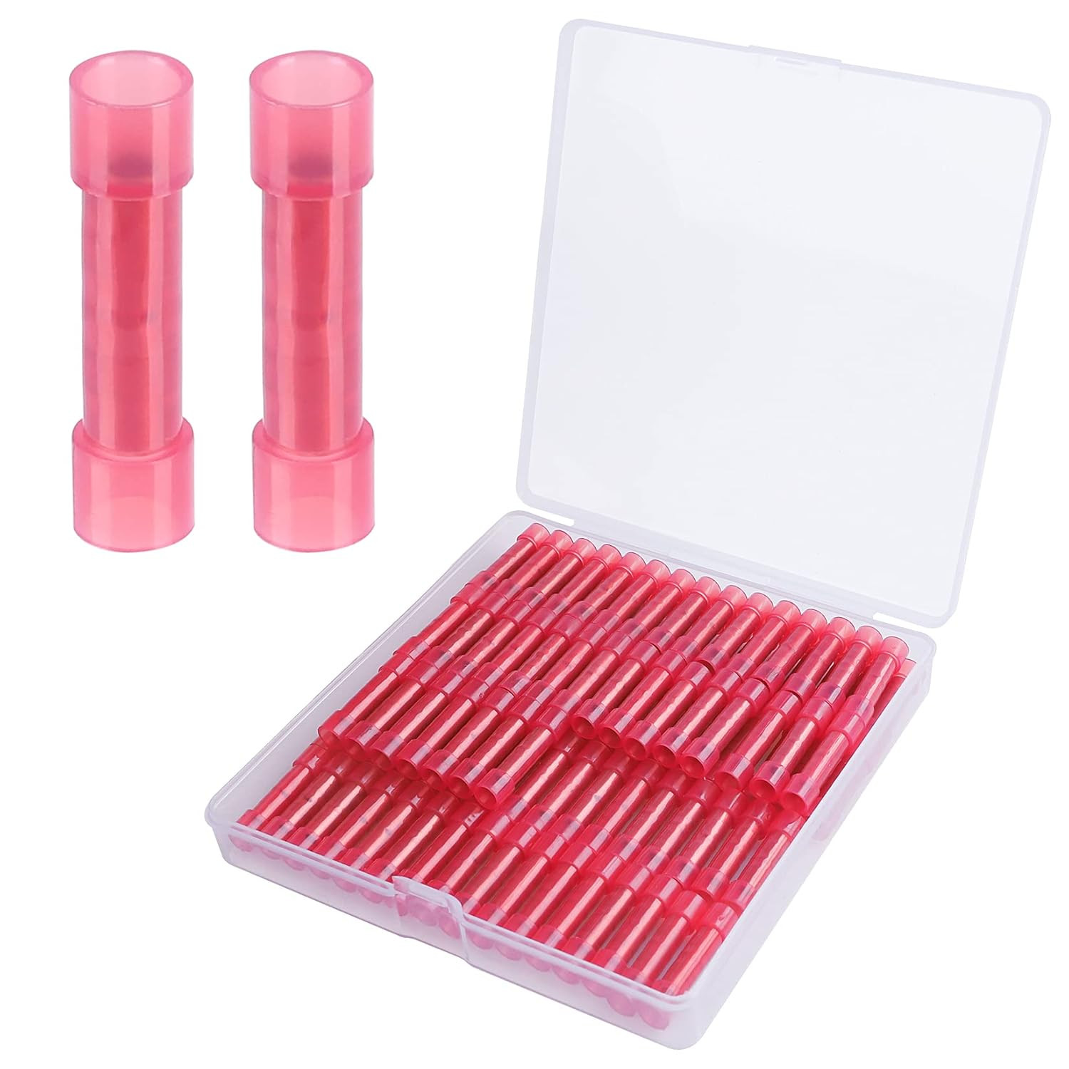 100 Conectores Cable PA66 Nylon 2216 AWG Empalme Electricos Aislados Rojo