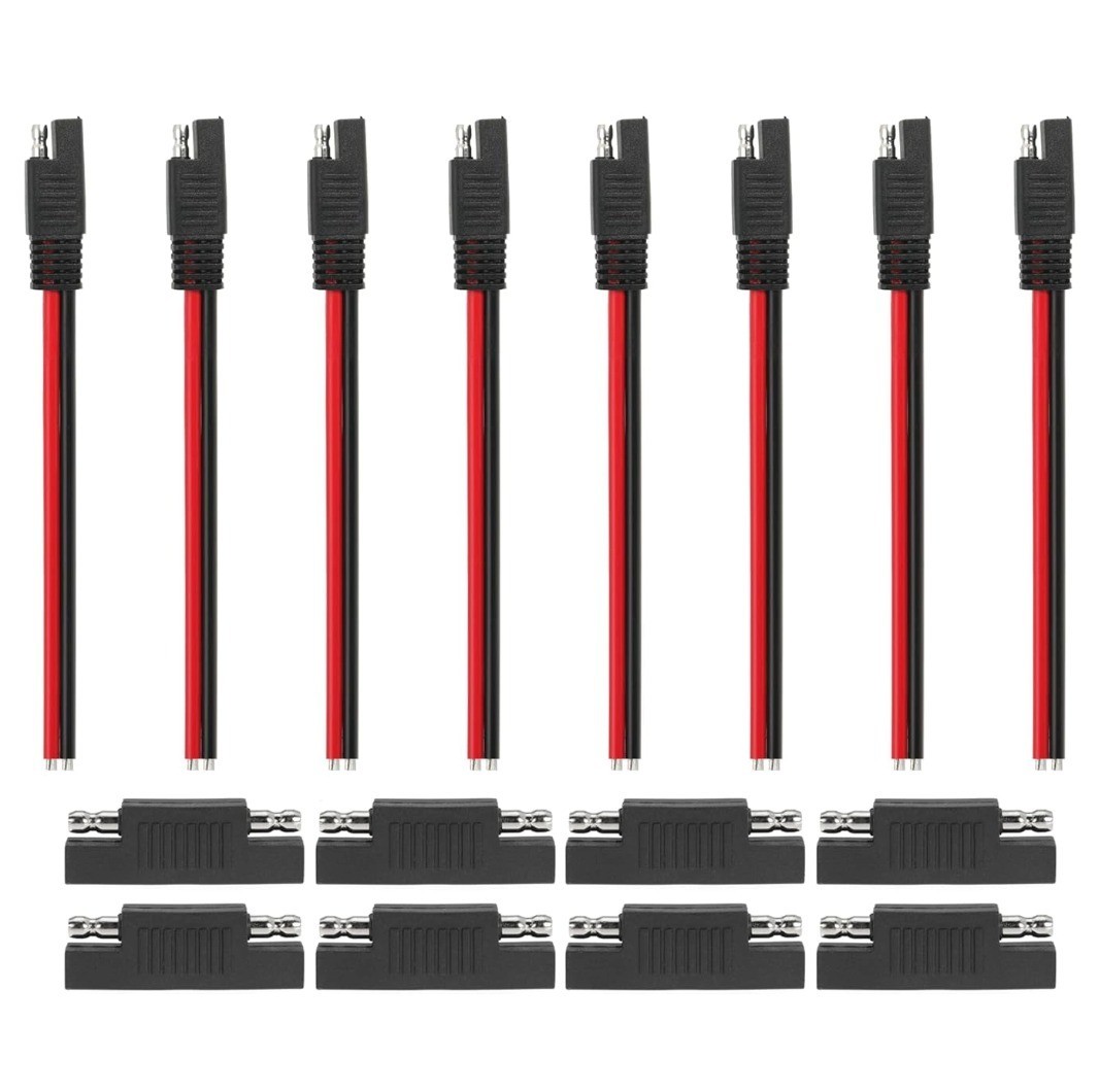 1FT 14AWG SAE Extension Cable Compatible with Solar, RV, Automotive,8PCS