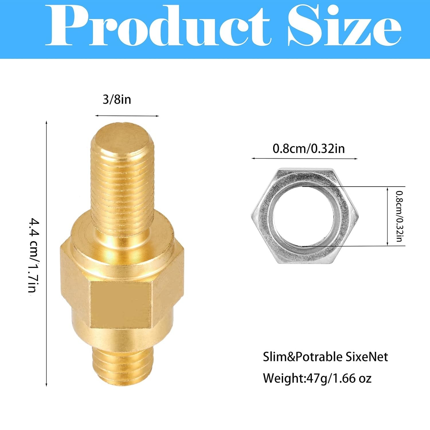 Long Stud Side Post Battery Terminal Bolt Compatible with GM and Other Accessori