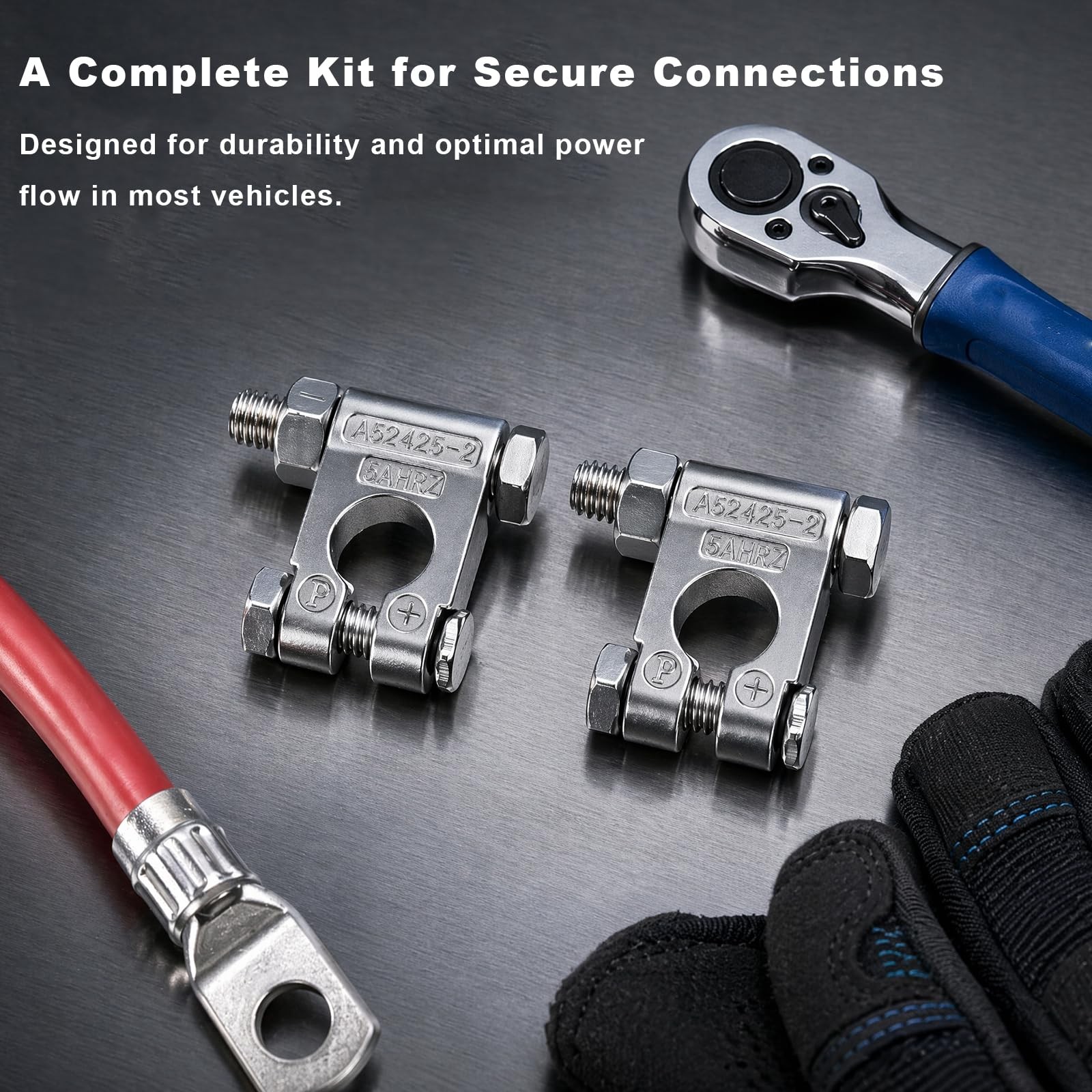 KPEOY 8 PCS Military Spec Battery Terminals, Heavy Duty Zinc Alloy Positive a…