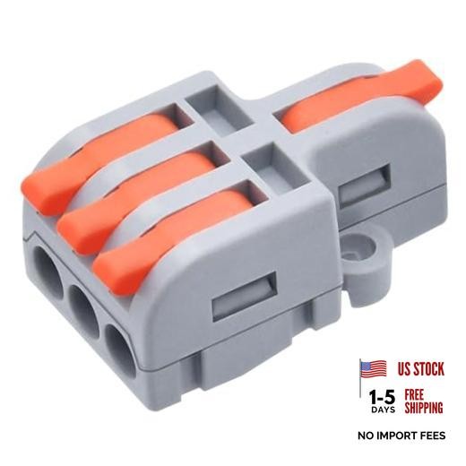 10Pcs Lever Wire Connectors, 1 in 3 Out DIY Mini Splice Compact Quick