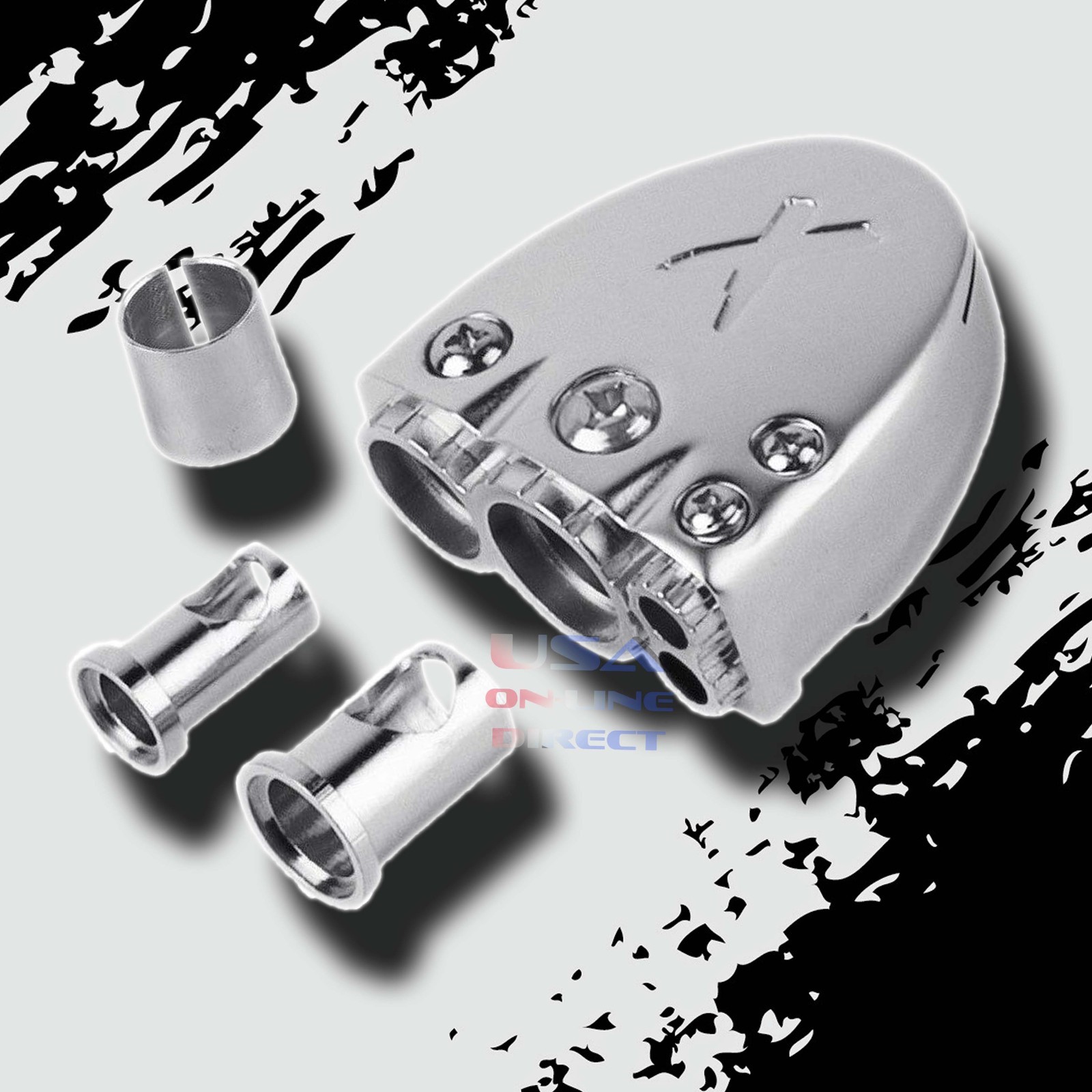 PLATINUM POSITIVE NEGATIVE PLATED CAR MARINE STEREO BATTERY TERMINAL CLAMP 12v