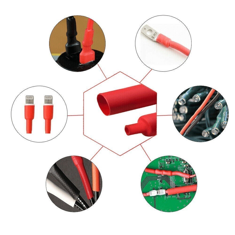 5FT Black/Red/Clear Dual-Wall 3:1 Heat Shrink Tube Adhesive Glue Lined Wire Kit