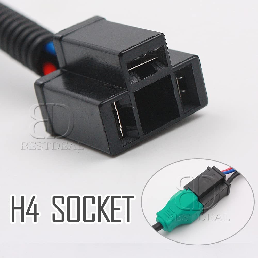H2 Headlight Adapter – 9007 Male to H4 Female Extension Conversion Blue