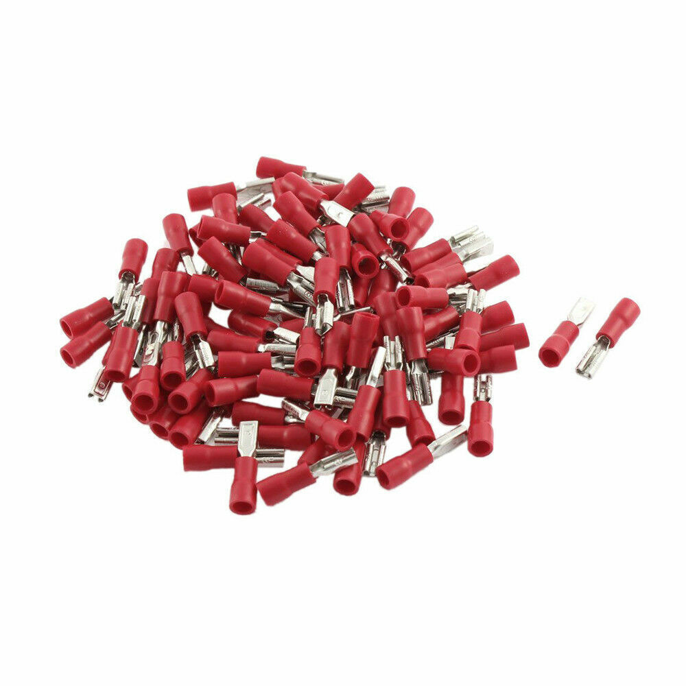 (1000) Red Insulated Female Spade Wire CrimpTerminal FDD1.25-110 2.8mm 16-22AWG
