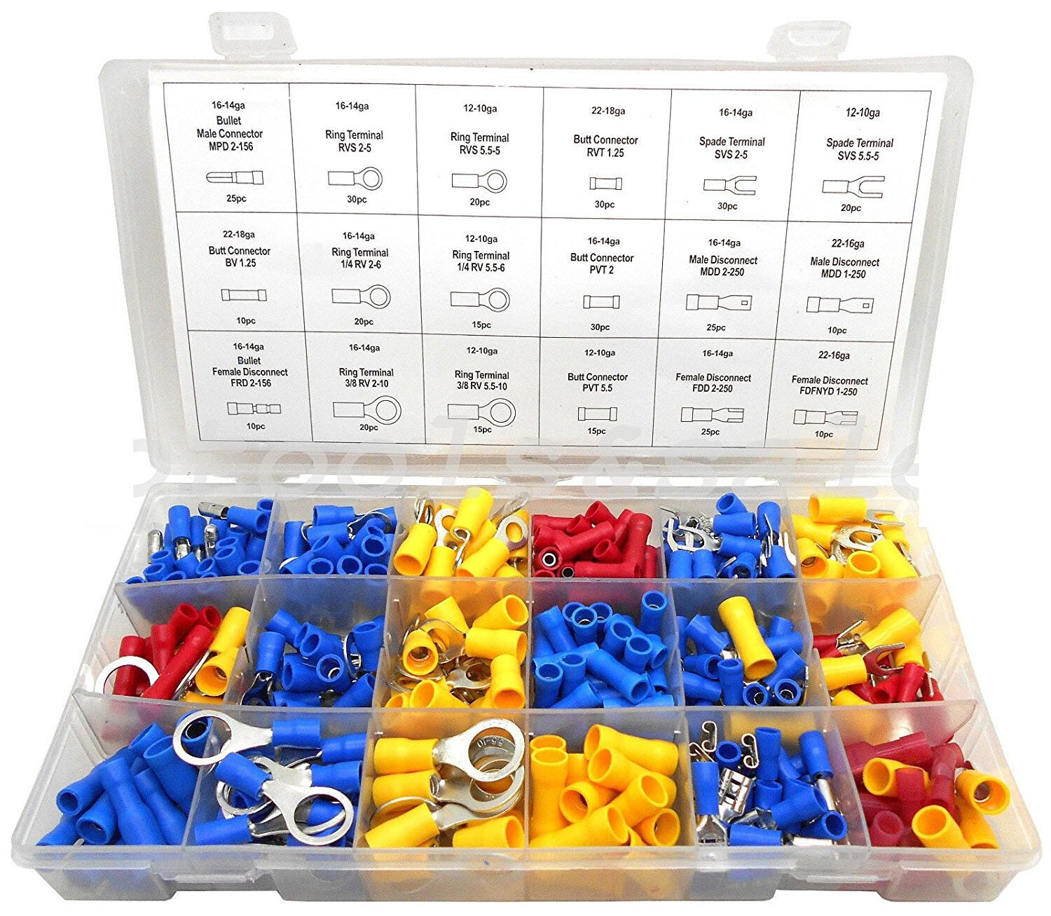 360Pc Wire Terminal Assortment Connector Auto Quick Disconnect Wiring Spade Ring