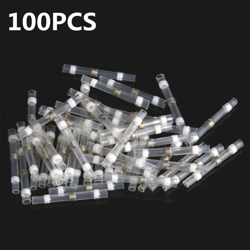 100PCS 26-24AWG Waterproof Solder Sleeve Heat Shrink Wire Splice Connector White