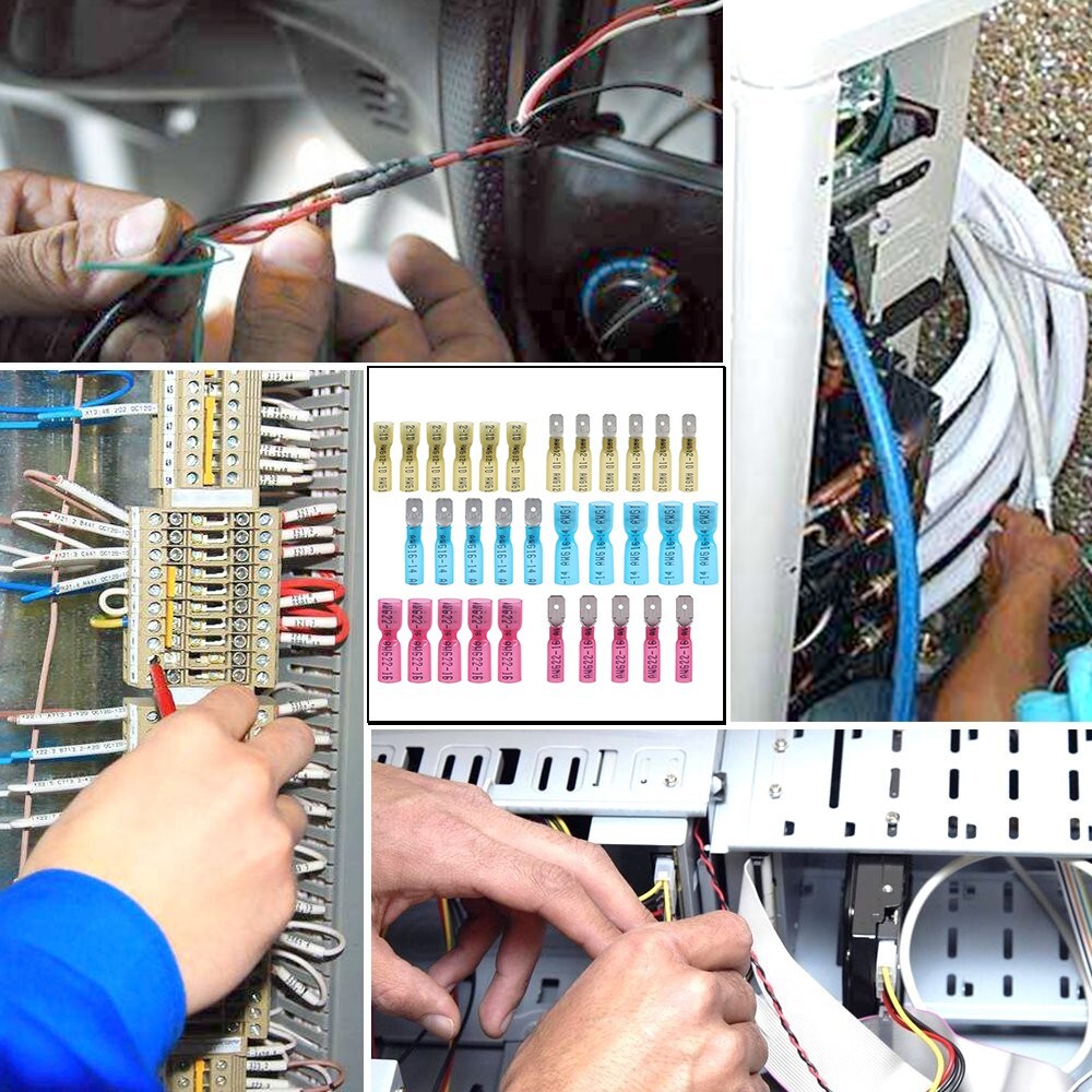 220 Waterproof Heat Shrink Wire Spade Connectors Crimp Terminals Solder Seal kit