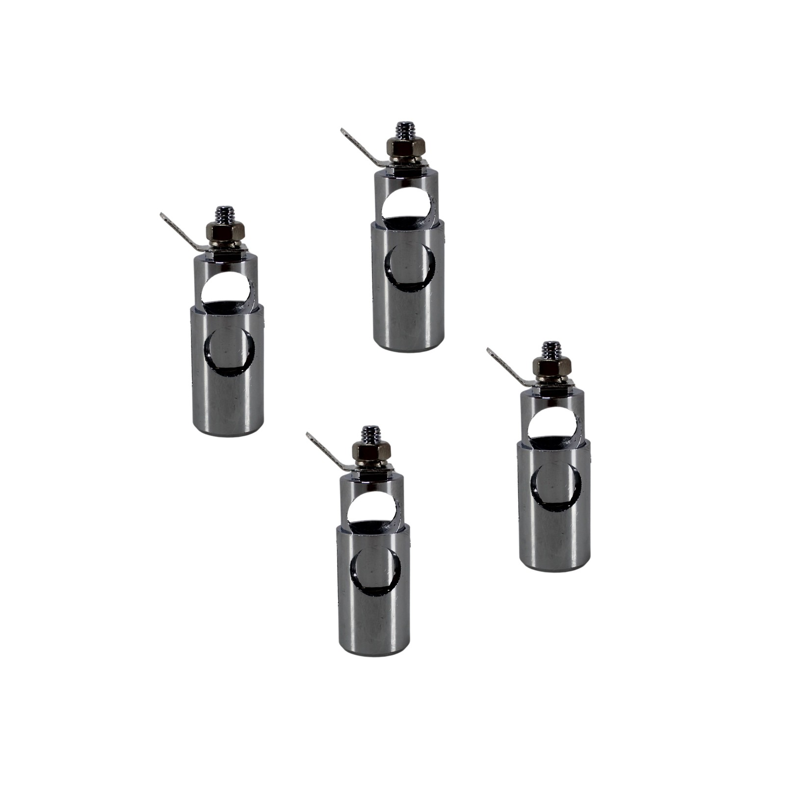 Big Jeff Audio 2 Pairs of 4 Gauge Brass/Nickel Plated Push Terminals