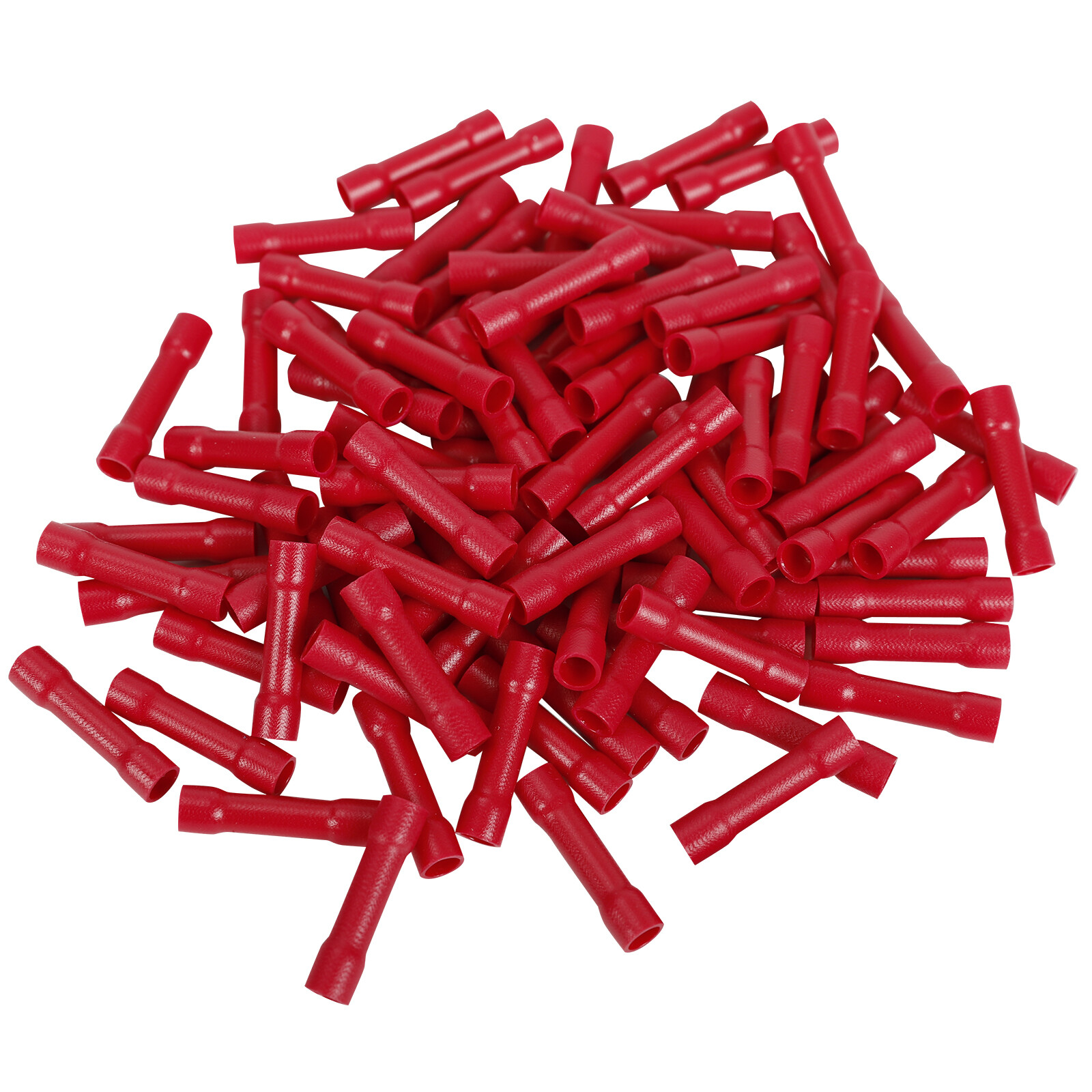 1000Pcs 22-18 Gauge AWG Ga Wire Butt Connectors Vinyl Car Radio Terminals Red
