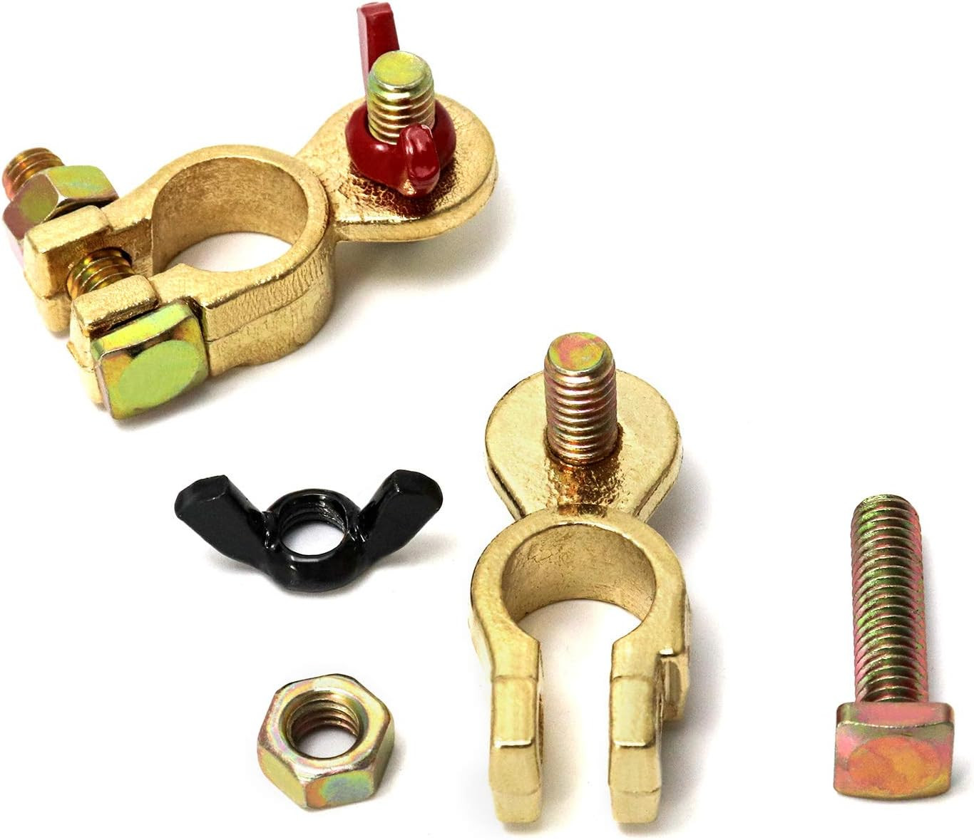 Brass Marine Grade Battery Terminal Top Post, 2 Pairs Battery Terminal Connector