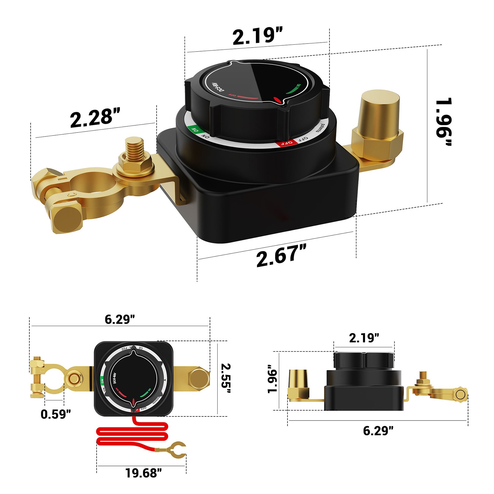 On-Off Marine Car RV 5-80V Battery Power Cut Master Switch Disconnect Isolator