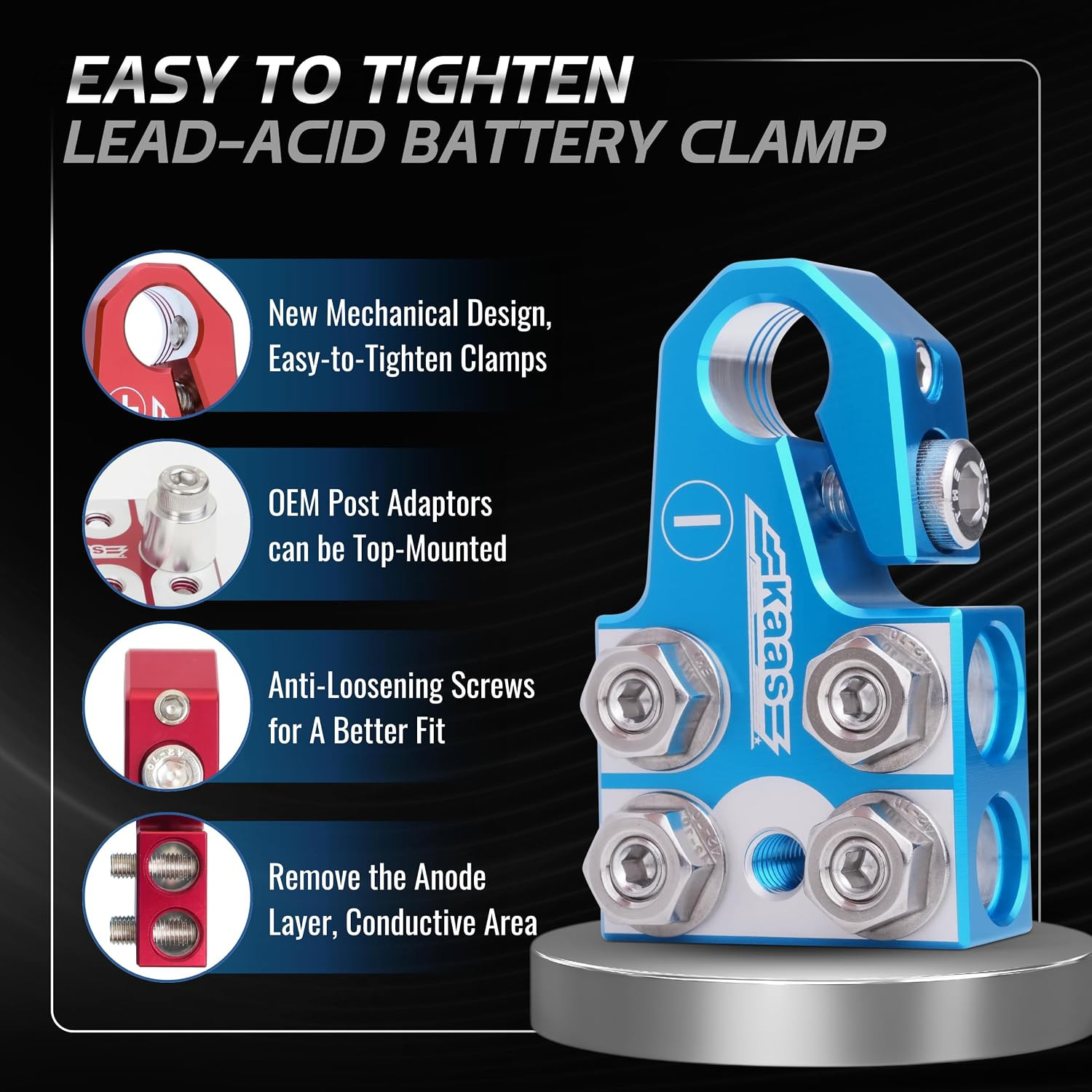 8-Way Lead Acid Battery Terminal Connector, Positive and Negative Set, Battery P