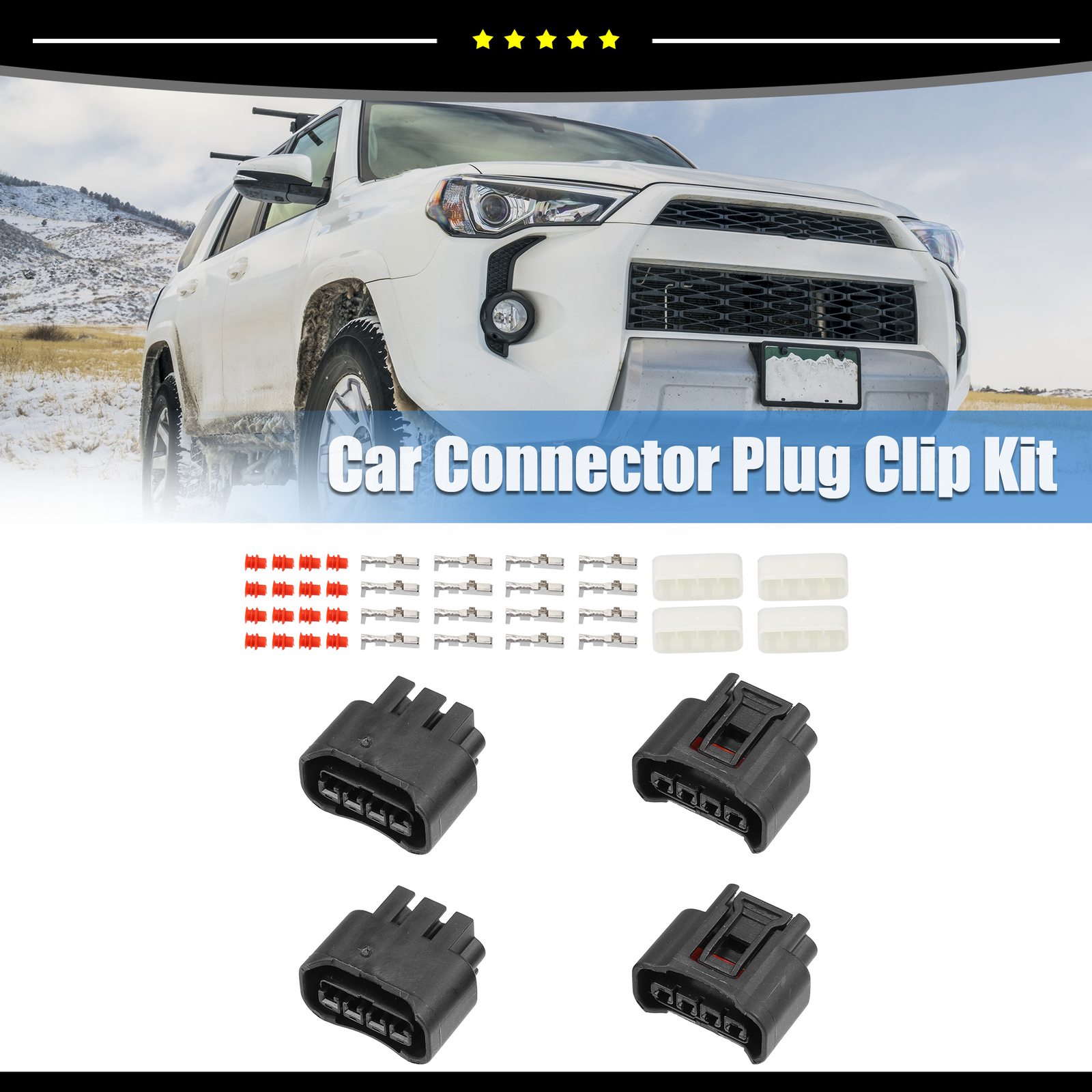 Piece of 4 No.9098011885 Ignition Coil Connector Adapter Plug fit for Scion
