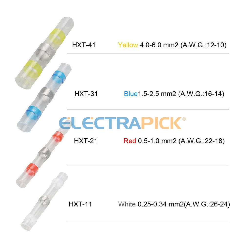 340 PCS Waterproof Solder Seal Sleeve Heat Shrink Butt Wire Connectors Terminals