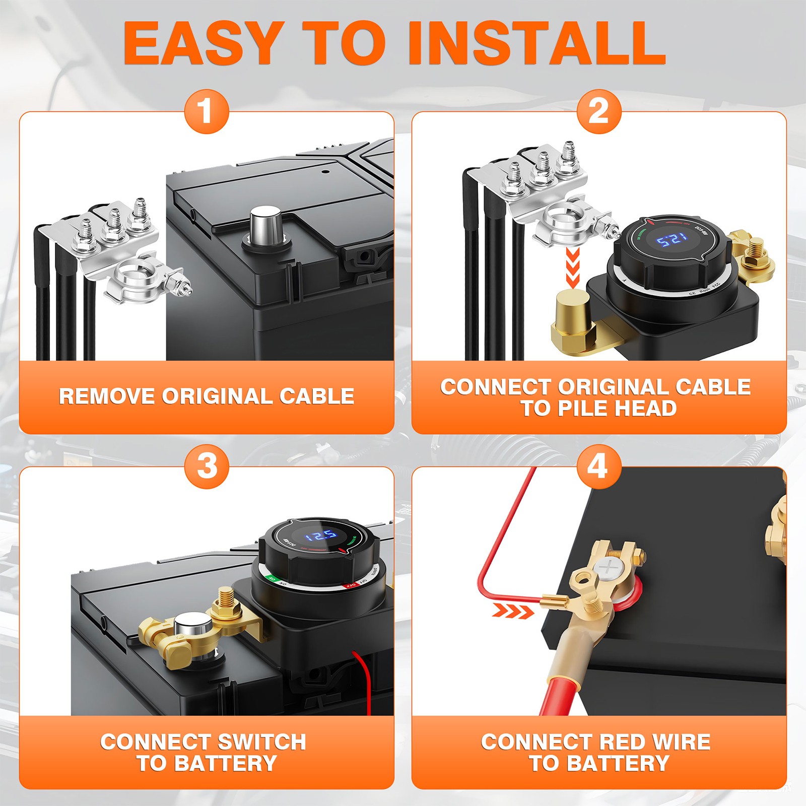 On-Off Marine Car RV 5-80V Battery Power Cut Master Switch Disconnect Isolator