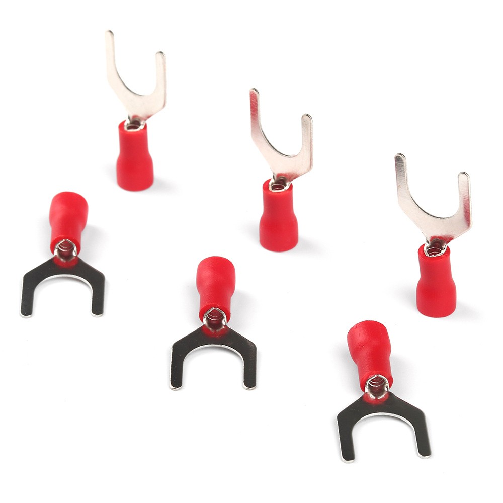 50/100PCS 5/16″ Red Fork Spade Terminal 22-16 AWG Wire Electrical Connector US