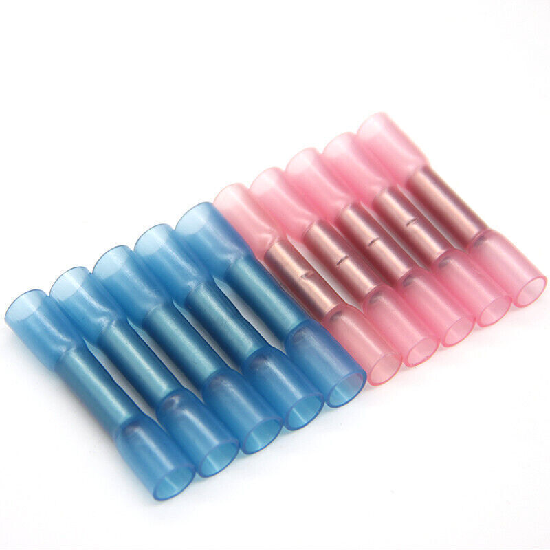 22-14 AWG Heat Shrink Crimp Terminals Splice Butt Wire Connectors Set 400/200PCS