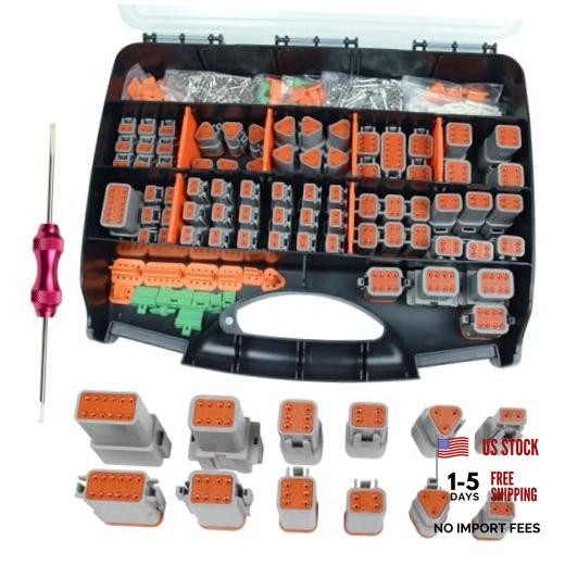 422 PCS Deutsch Connector Kit, 2 3 4 6 8 12 Pin Grey DT Connector | with 422PCS