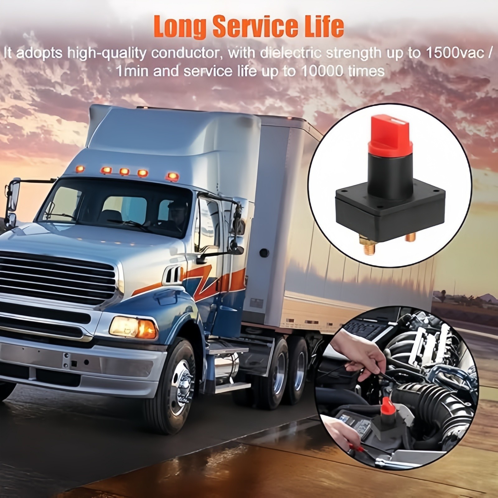 2PCS Universal Battery Kill Switch for Car RV Marine Cut Off