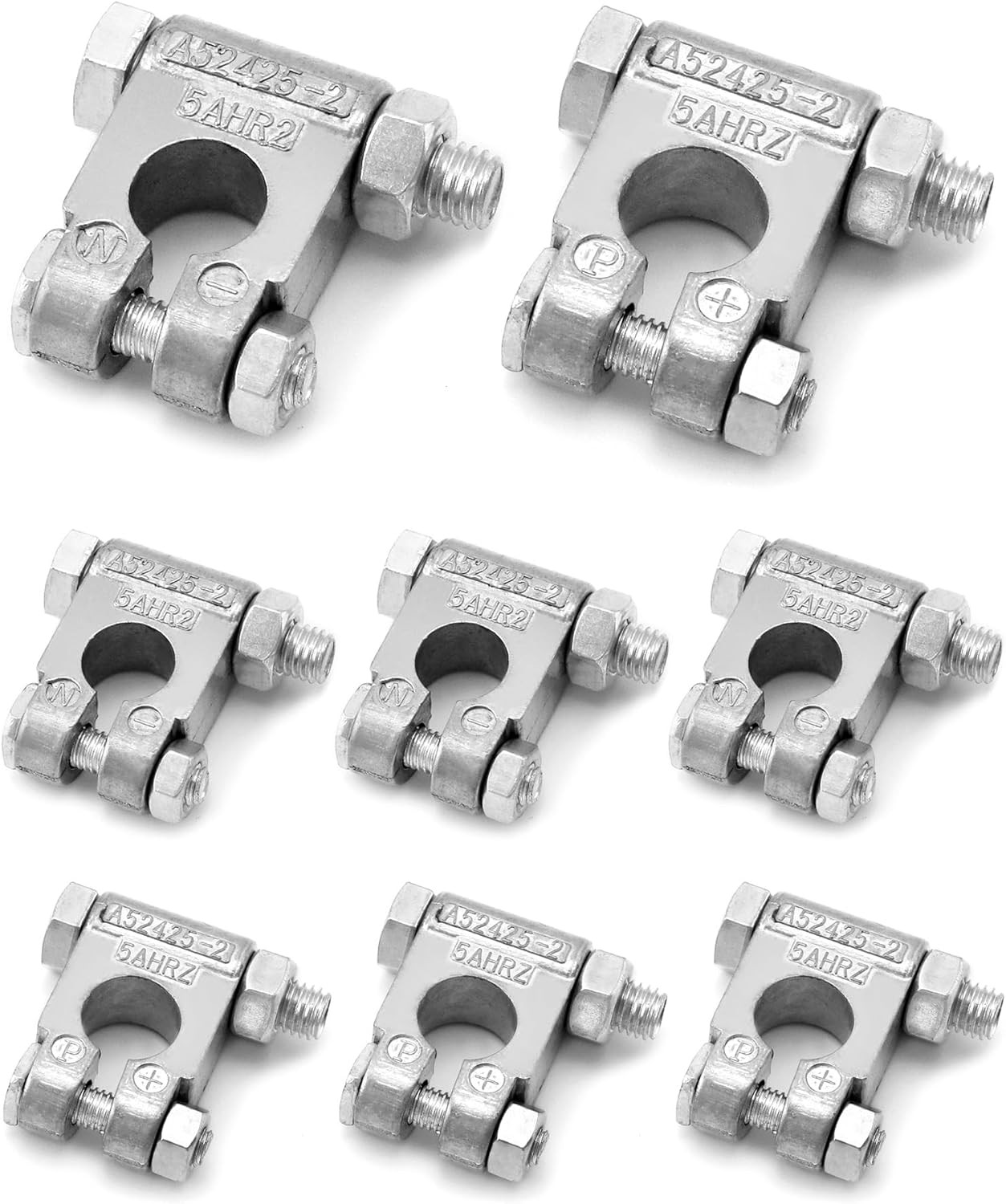 Military Spec Battery Terminals, 4 Pairs Negative and Positive Top Post Battery