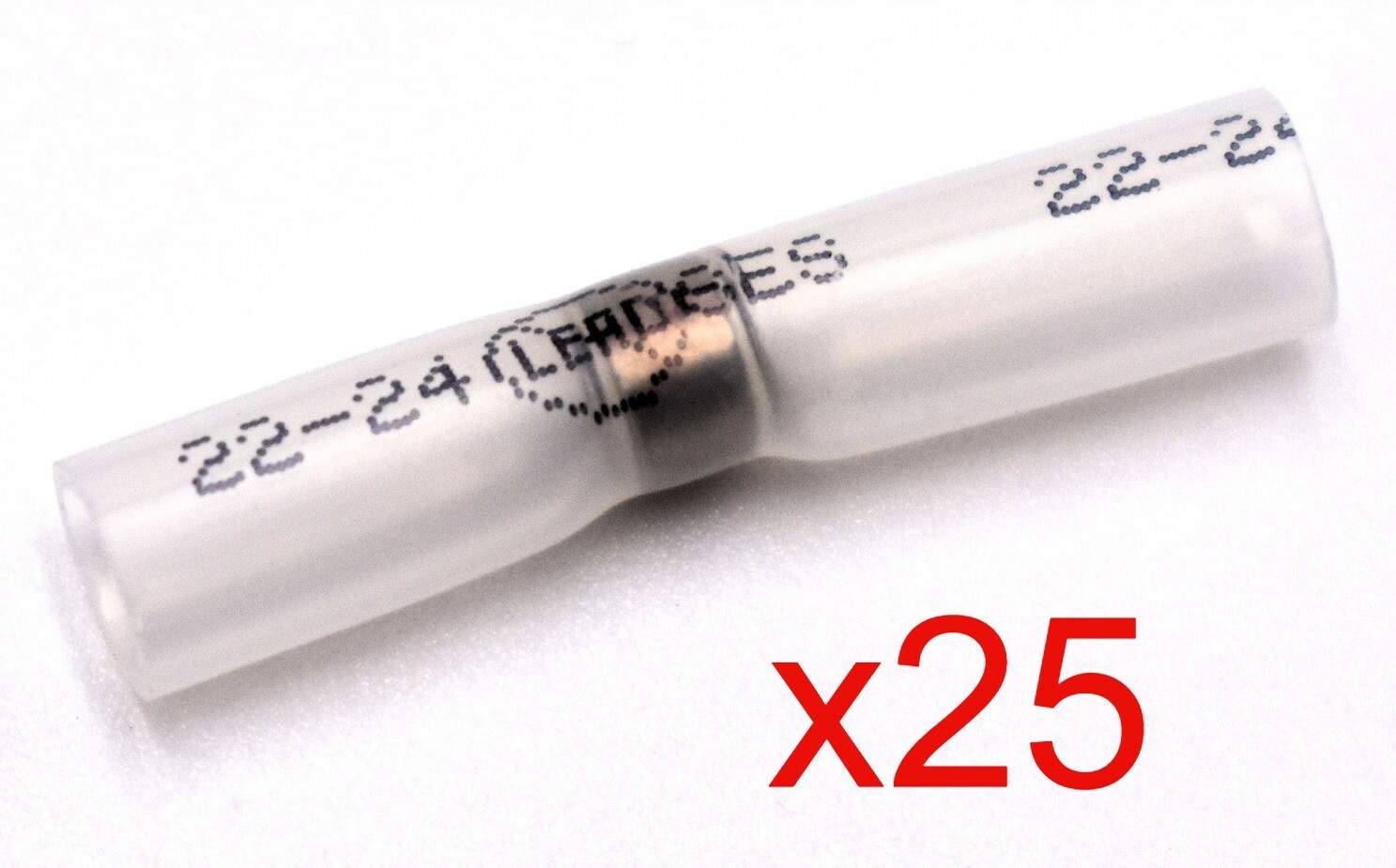 MVP 25 pc Heat Shrink Solder Seal Butt Splice Connectors 20-24 AWG TBS24SS – USA