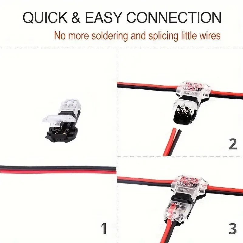10/20PCS T-Tap Wire Connectors 22-18 AWG Quick Splice Low Voltage