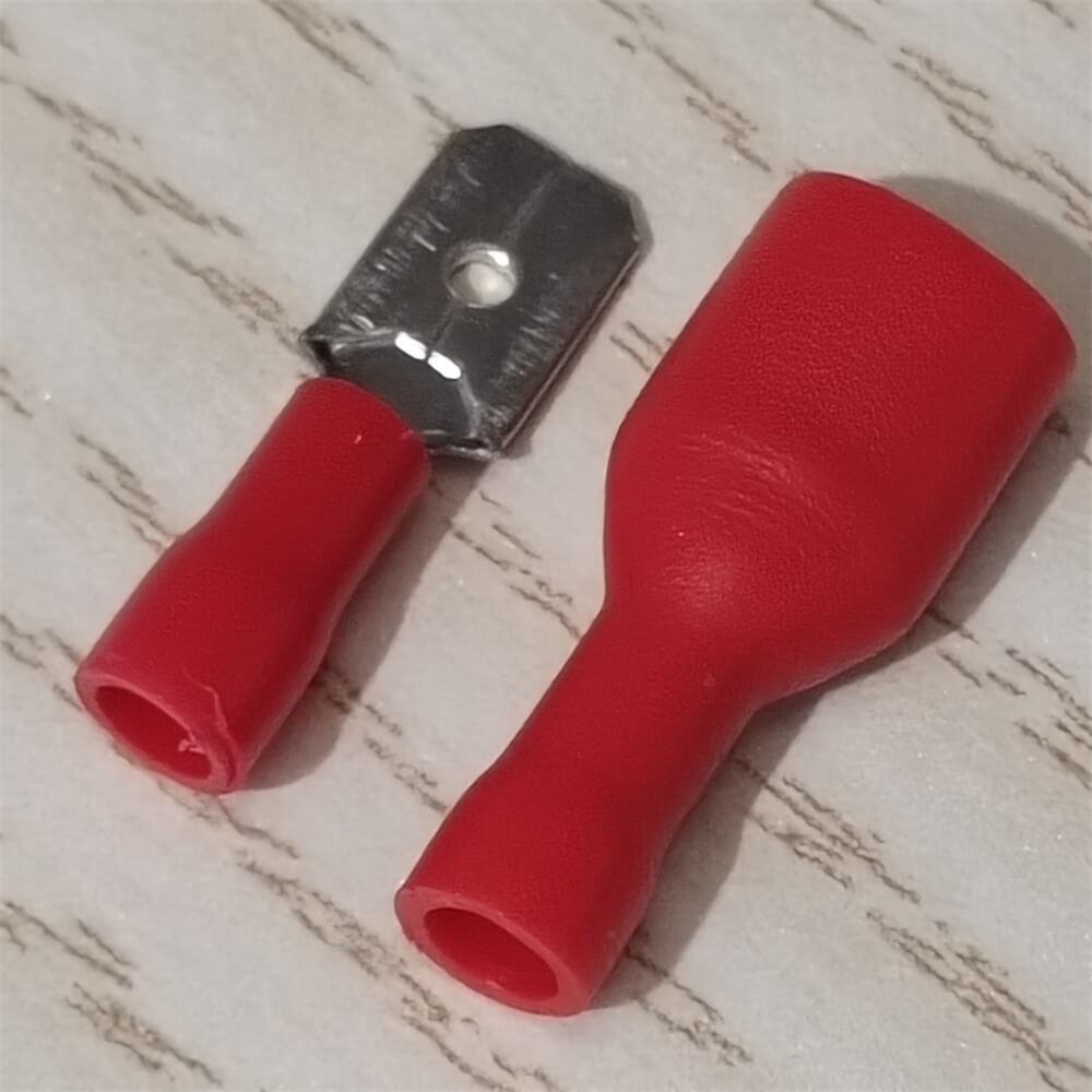 100pcs 6.3mm Spade Terminal 22-16AWG Wire Connector Quick Disconnect Female Male