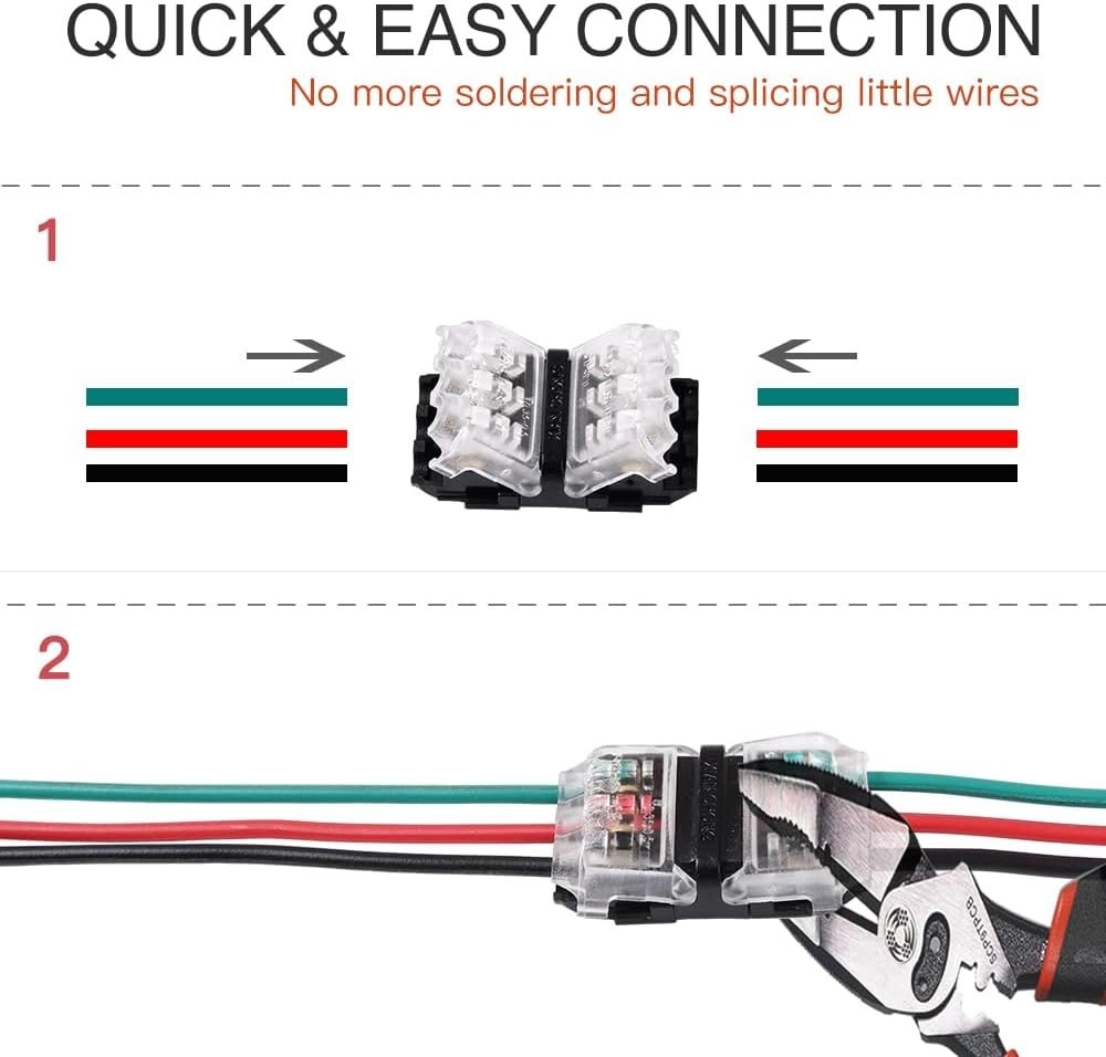 Low Voltage Wire Connectors, Quick Solderless Wire Splice Connector 12 Pack, …