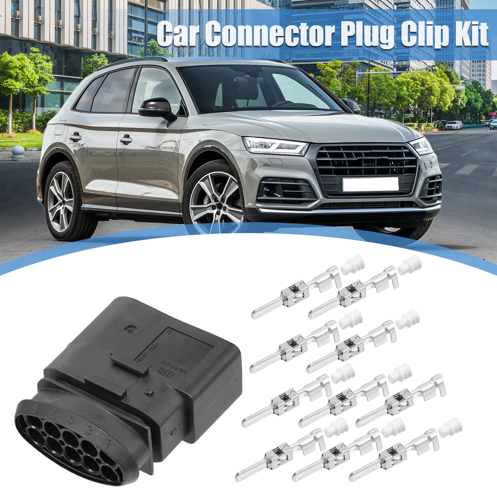 1 Set No.1J0973835 Headlight 10 Pin Plug Connector for VW for Audi for Seat