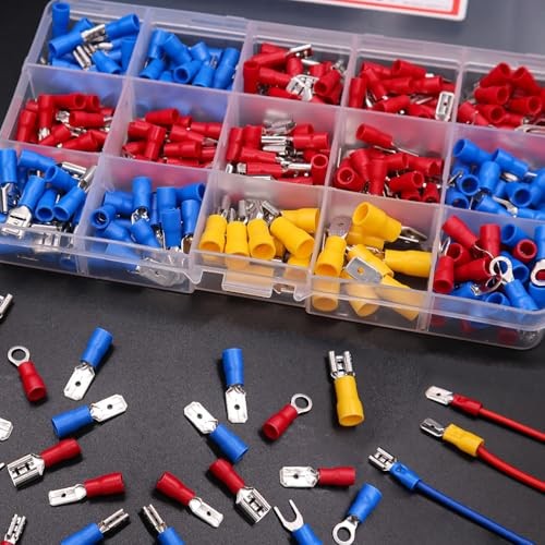 /Spade Crimp Connectors 2.8mm/4.8mm/6.3mm Male and Female Spade 125PCS