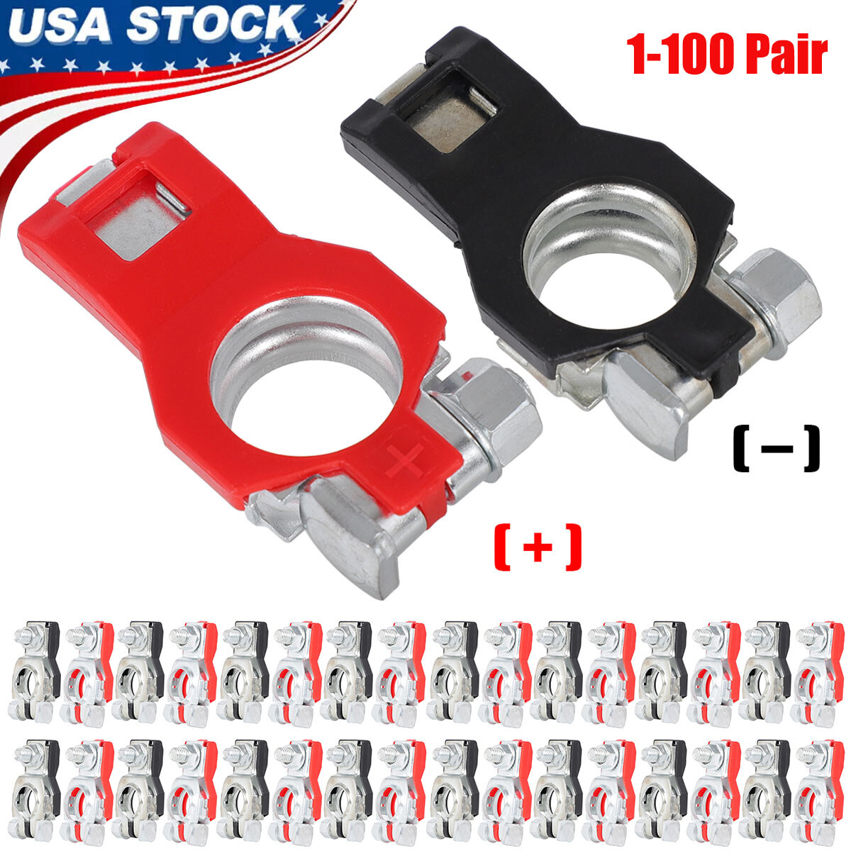 Lot Battery Terminal Connector Top Post Positive Negative Heavy Duty Universal