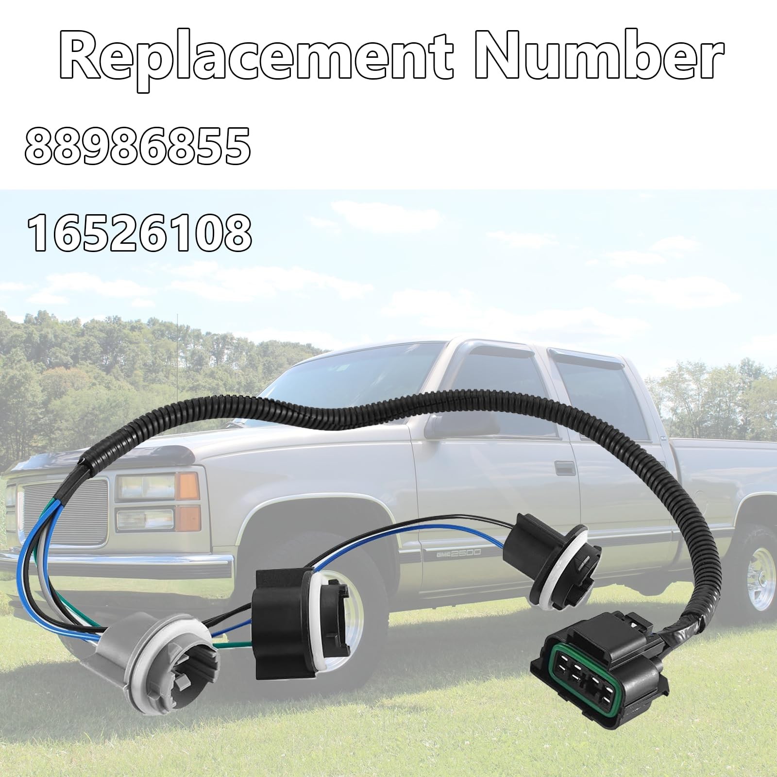 Rear Right Tail Light Wiring Harness Compatible with GMC Sierra 1500 2500 350…