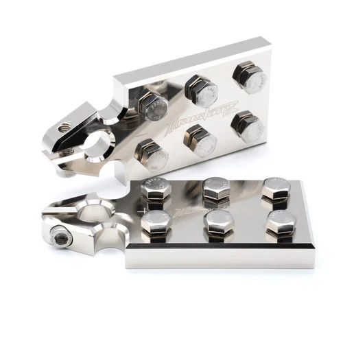 Pair ILL Customz 6 Spot Flat Lug Battery Terminal SAE Top Post Clamp