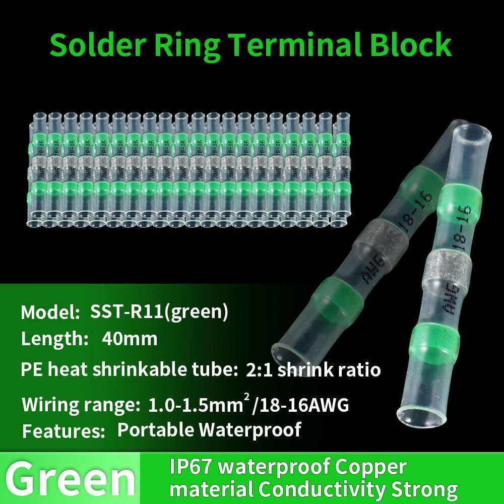 340PCS Waterproof Heat Shrink Solder Seal Sleeve Butt Terminals Wire Connectors