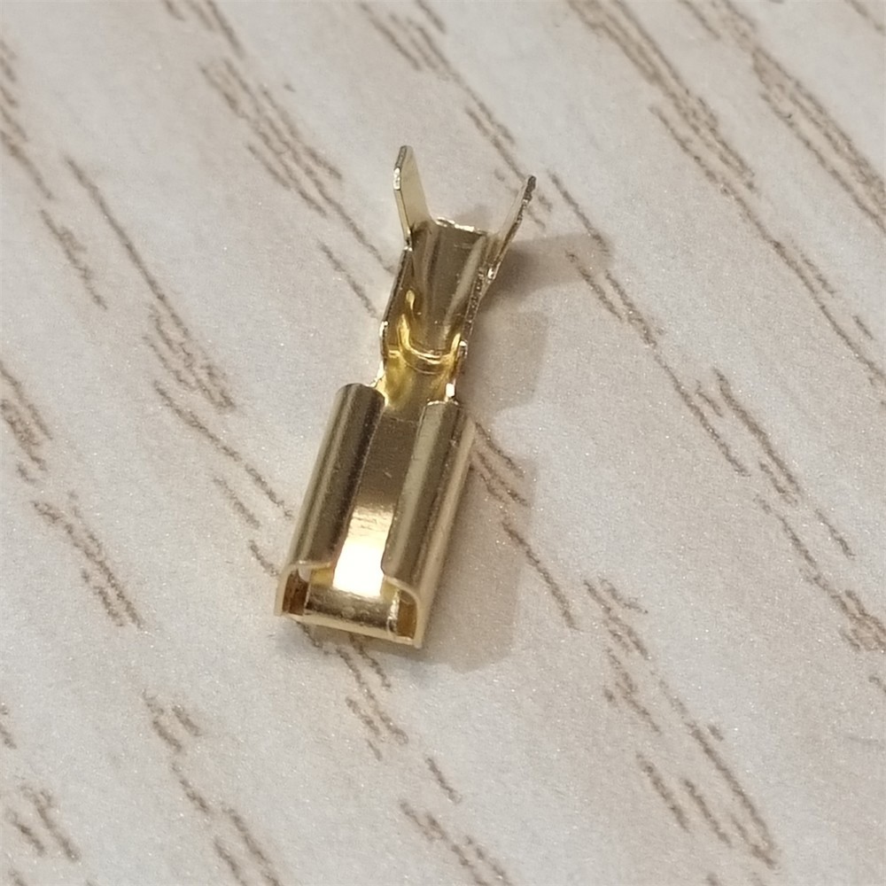 2.8mm Copper Female Non-Insulated Connector Quick Splice Spade Terminals 100pcs